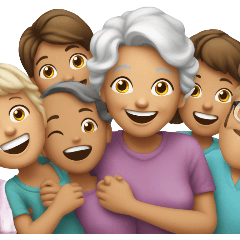 grandma playing with kids emoji