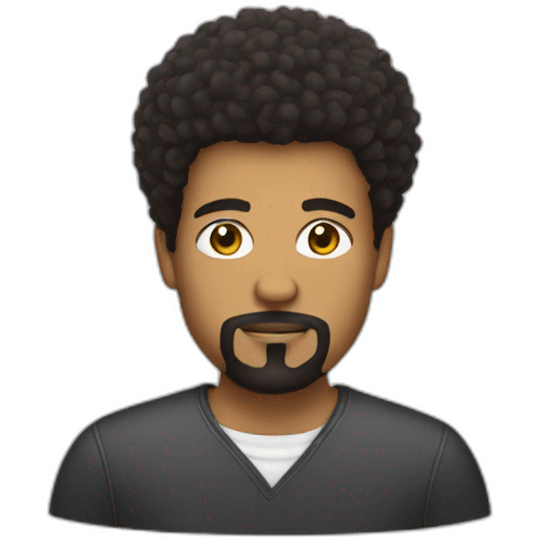 afro hair cut with goatee emoji