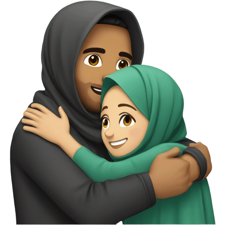 Hijabi girl hugging guy pakistani emoji