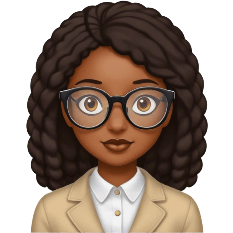 black girl with big glasses  emoji