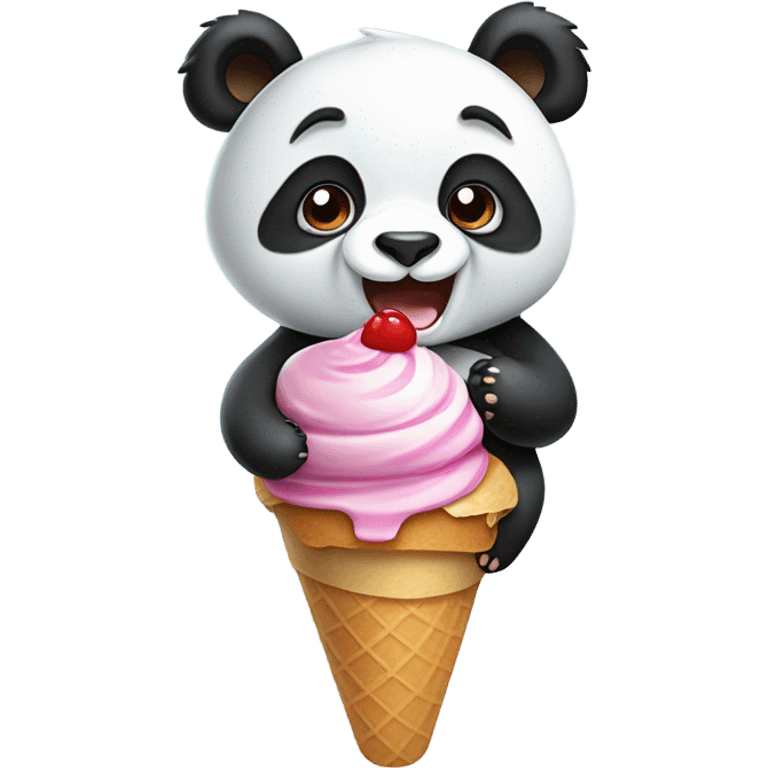 Panda eating ice cream emoji