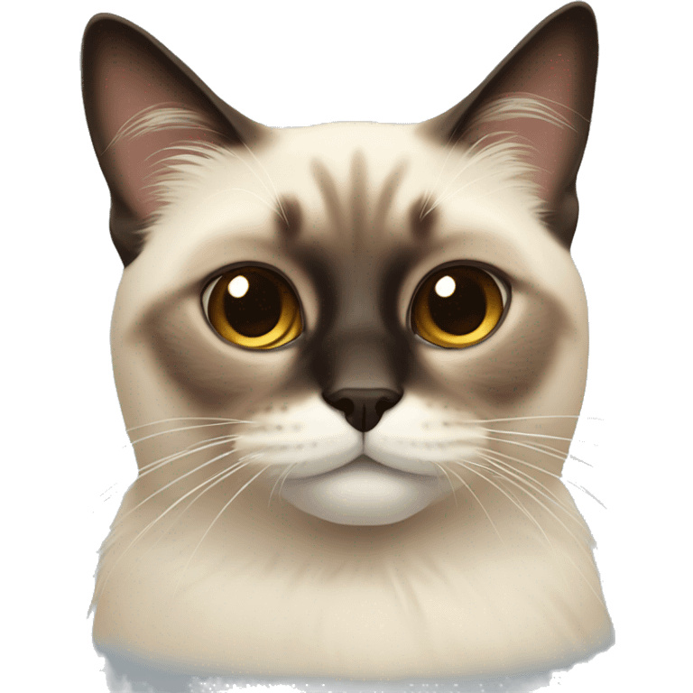 Fluffy Siamese cat face emoji