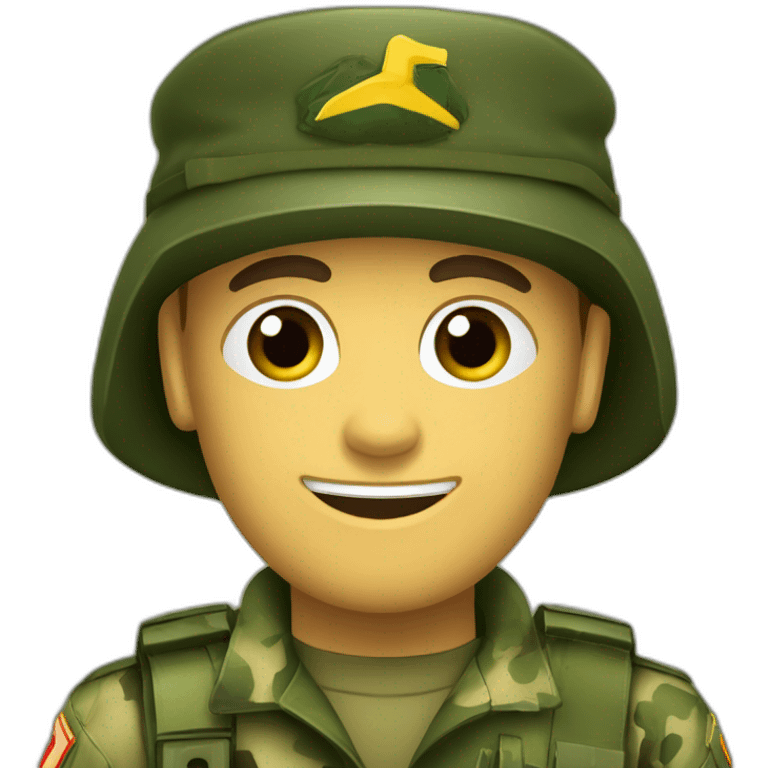 militar do exercito brasileiro com o camuflado típico emoji