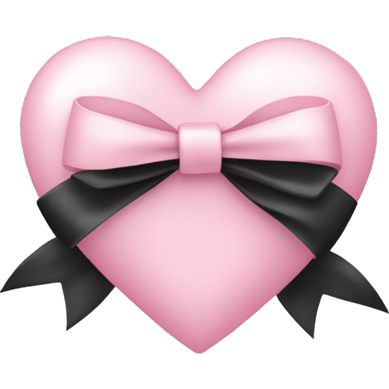 a light pink heart in a black bow emoji