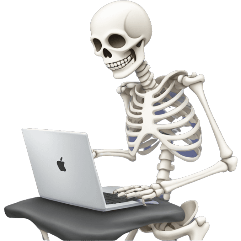 skeleton working on laptop emoji