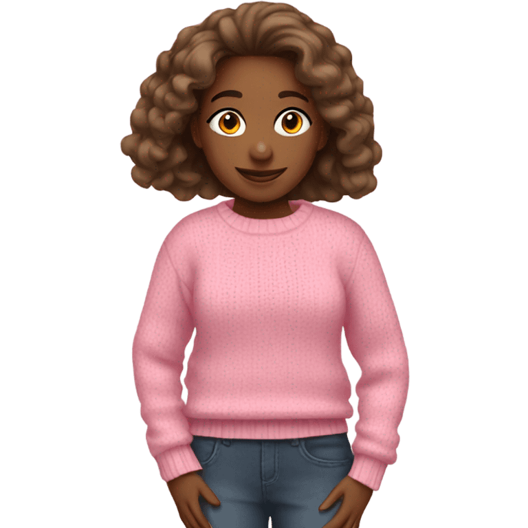 Girl with pink sweater emoji