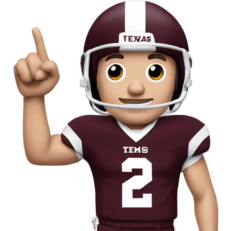 Johnny manziel in a Texas a&m maroon uniform holding up one thumb  emoji