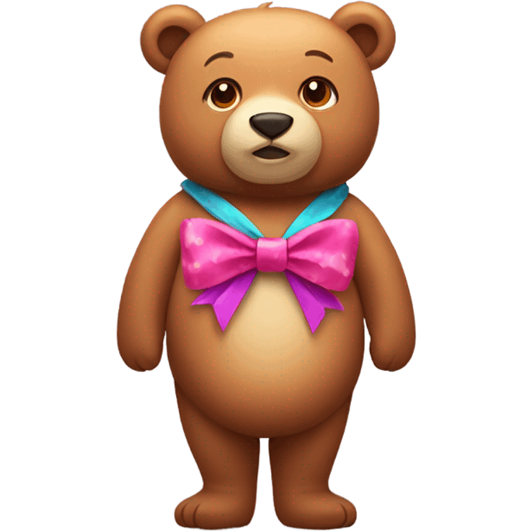 cute bear with bow emoji