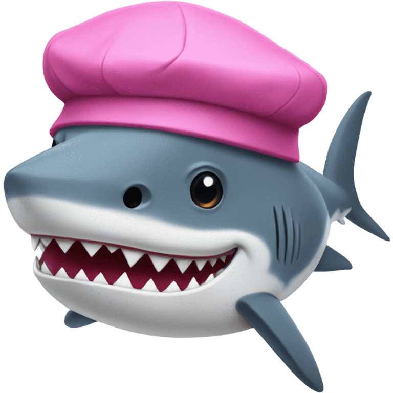 Shark with pink beret emoji