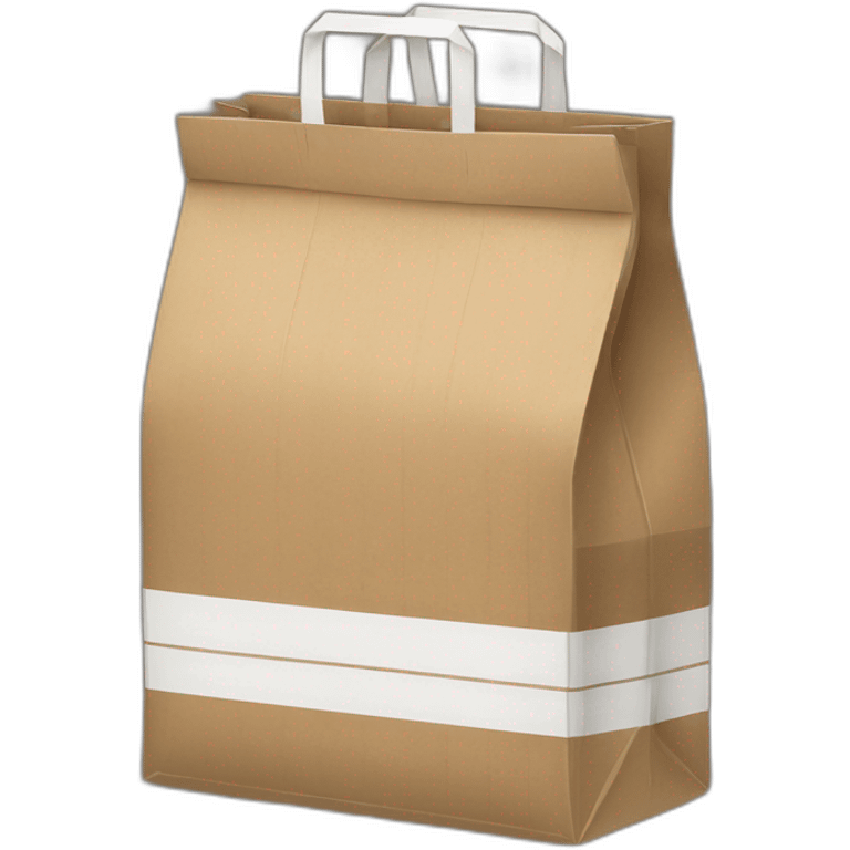 Cardboard bag with white stripes emoji