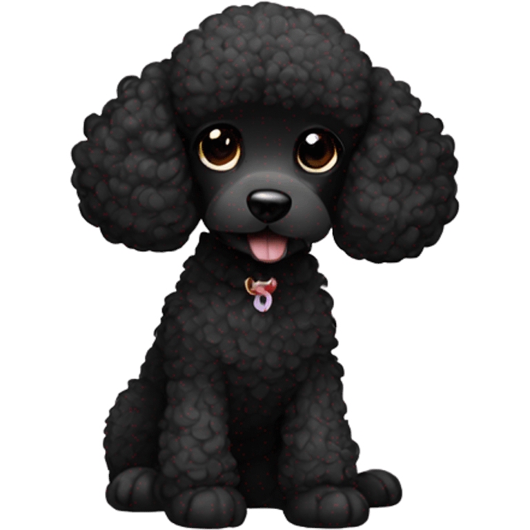 dog french poodle black  emoji