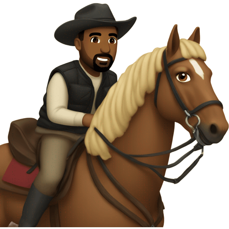 drake and kanye west riding a horse emoji