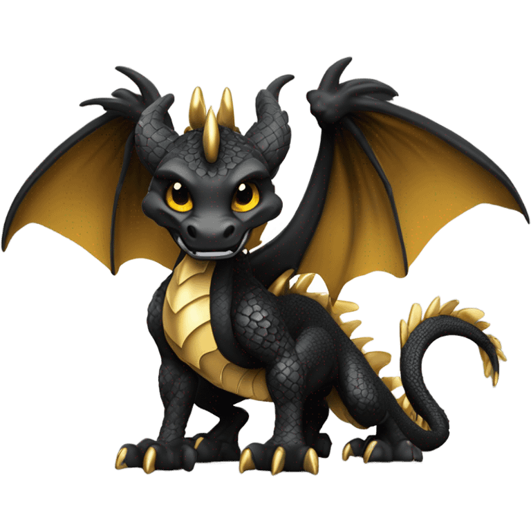 Fourth wing black and gold dragon emoji