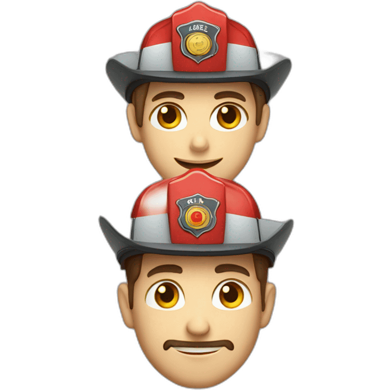 A firefighter , a paramedic and a policeman , french style. emoji