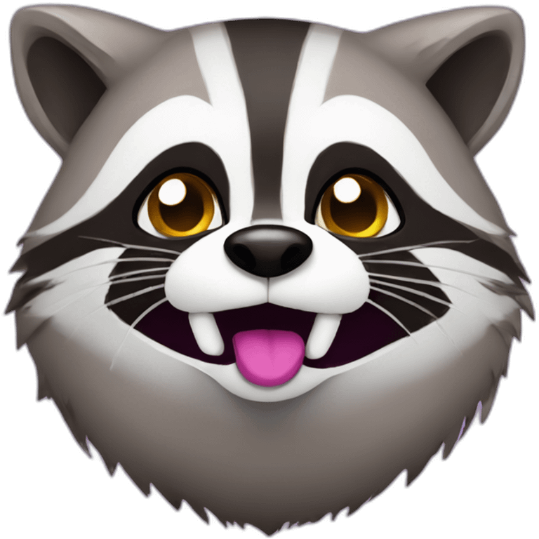 Racoon with Aubergine emoji