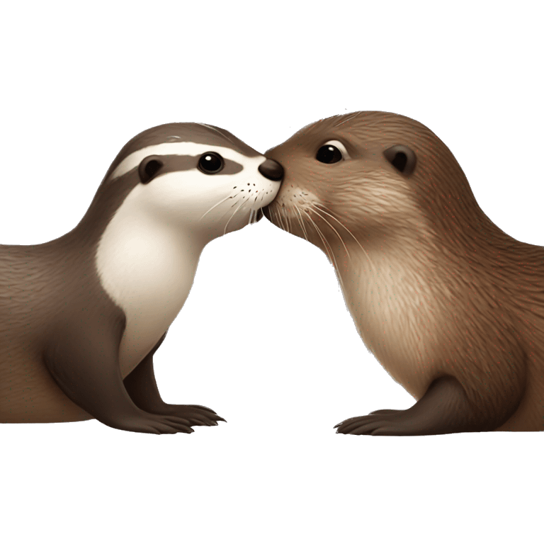 a kissing otter and sparrow emoji