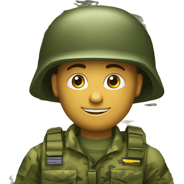 crie um emoji de um militar do exercito brasileiro com o camuflado típico emoji