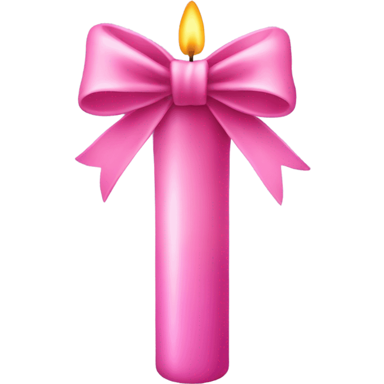 a pink candle with a bow emoji