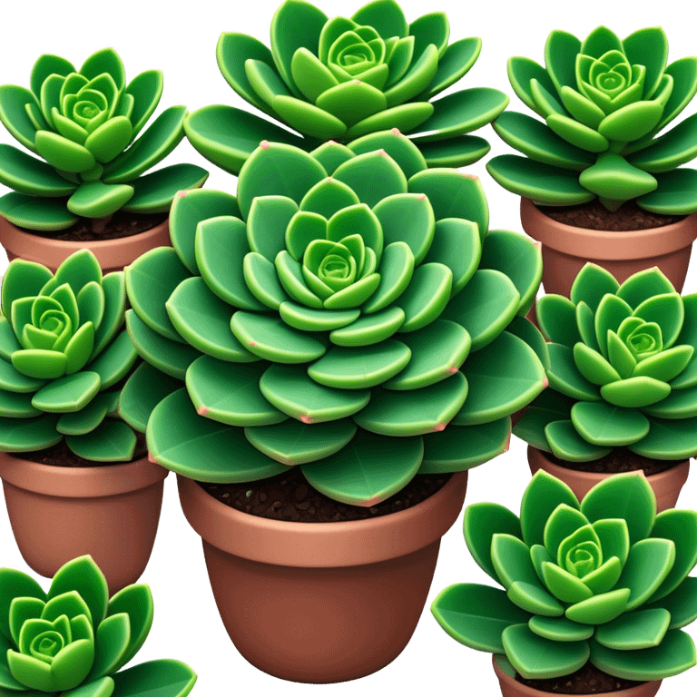 Cinematic Realistic Crassula Emoji, Compact and vibrant, with small, fleshy leaves arranged in thick, rounded clusters. The deep green hue of the leaves radiates calm, while their structured growth speaks of endurance. Soft glowing outline, capturing the essence of perseverance and tranquility in a crassula plant! emoji