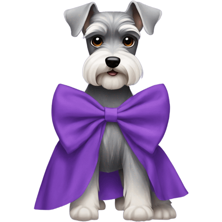 two schnauzers with purple dresses and bows emoji