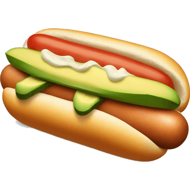 hotdog with avocado, tomato, and mayonnaise  emoji