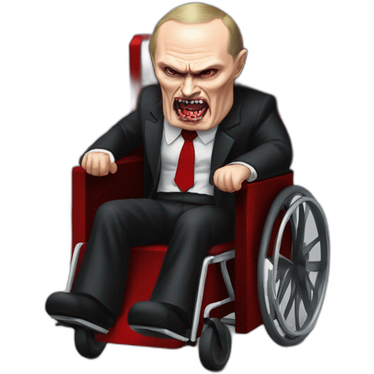 Angry vampire vladimir putin meat cube dressed as dracula small wheelchair halloween mood emoji