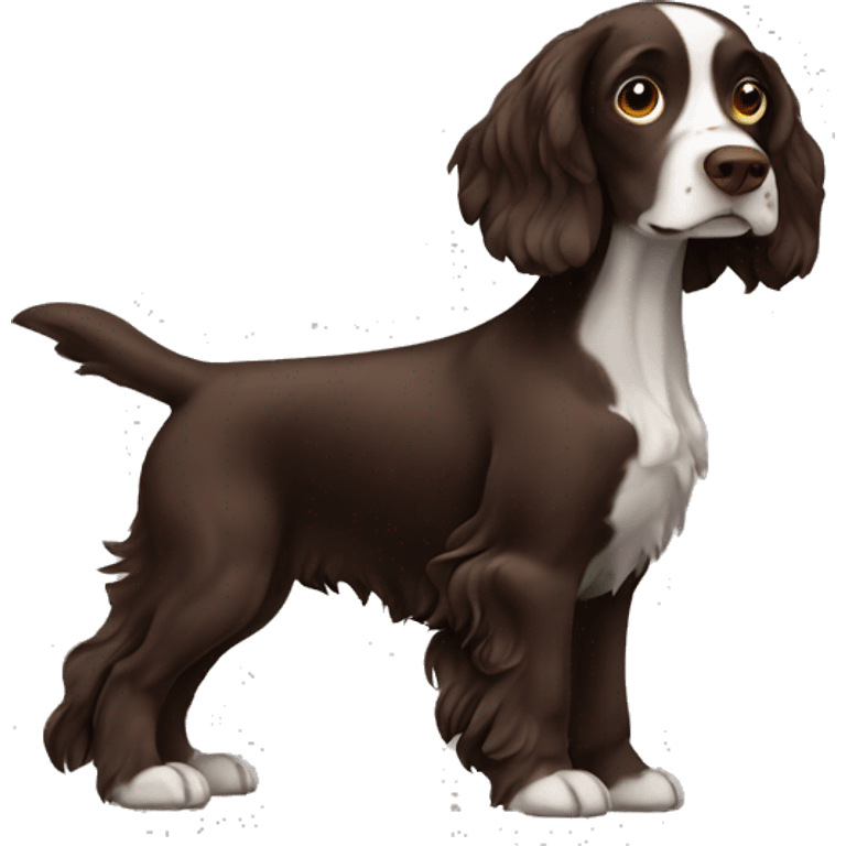 Dark brown working spaniel emoji