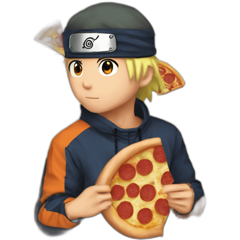 Naruto eat pizza emoji