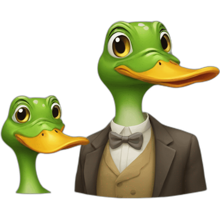 duck and frog emoji