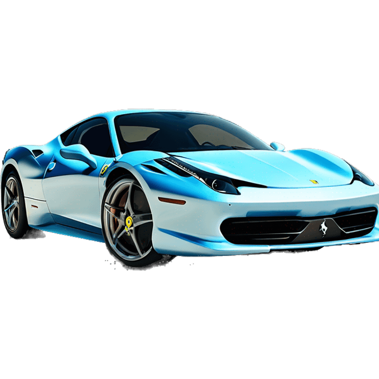 Blue Ferrari 458 with front mounted machine guns emoji