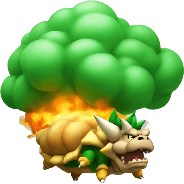 bowser farting a big green cloud emoji