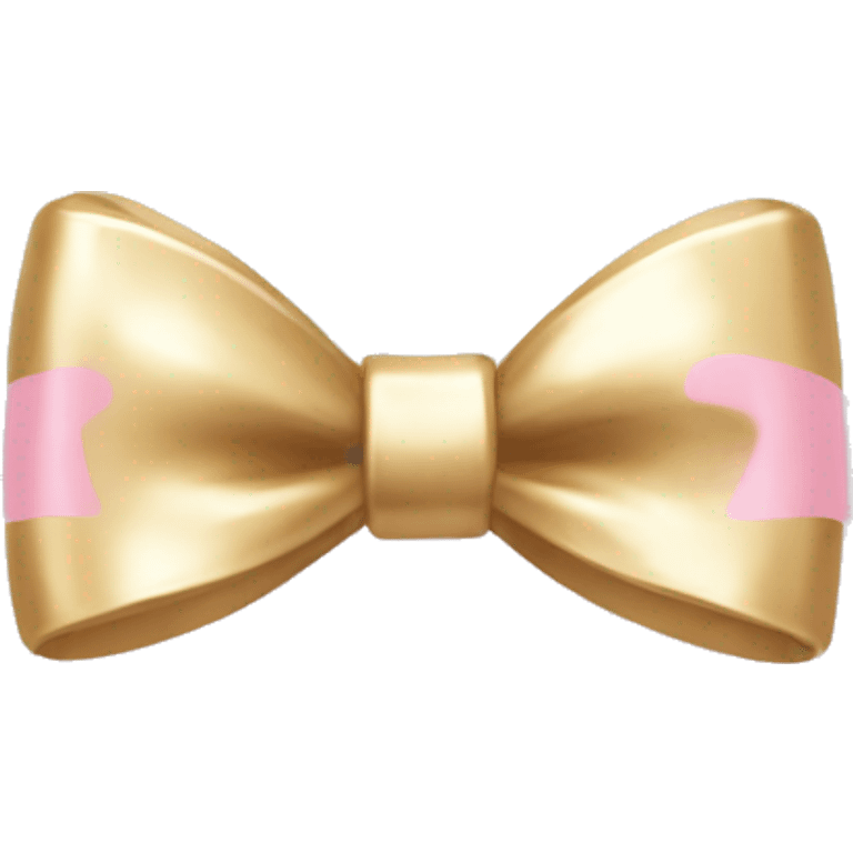 light pink heart with white gold bow emoji