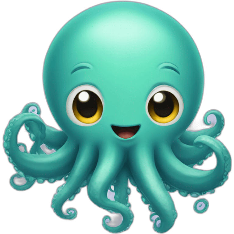 Cute kraken happy emoji