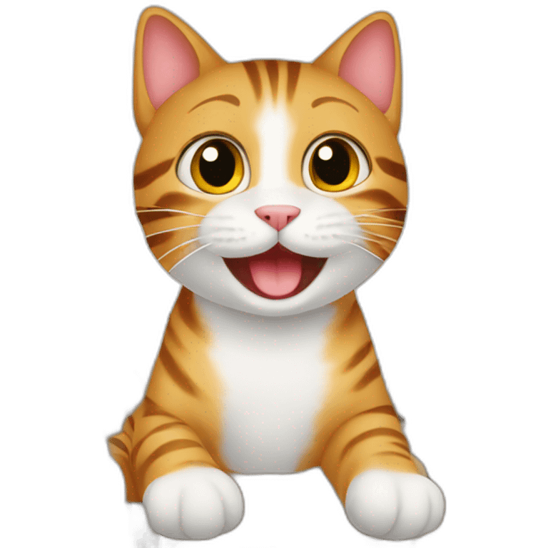 Cute happy cat on an airplane emoji