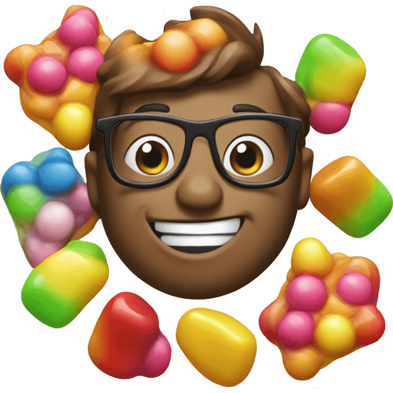 Nerd-gummy-clusters candy emoji