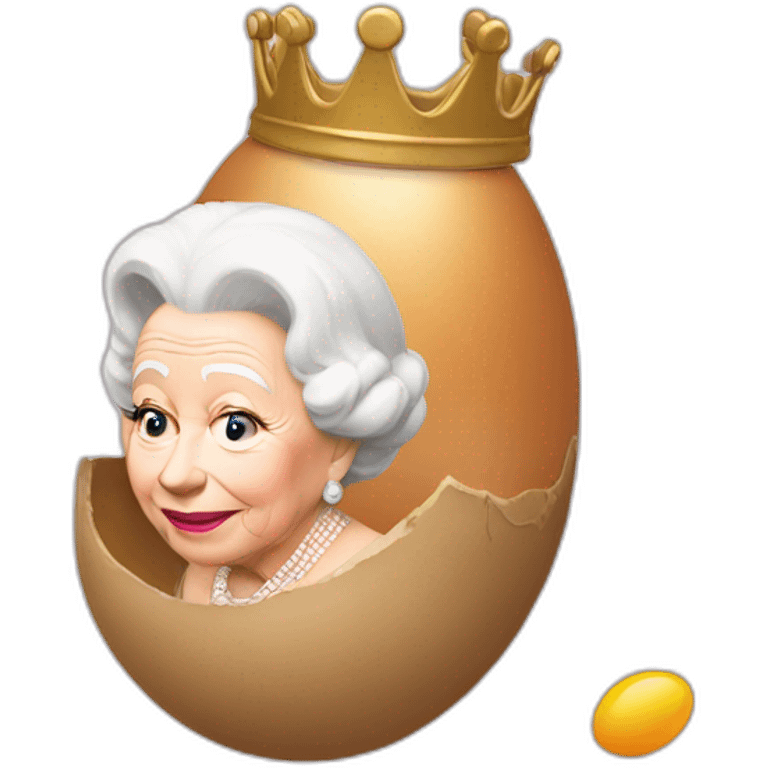 The Queen laying an egg emoji