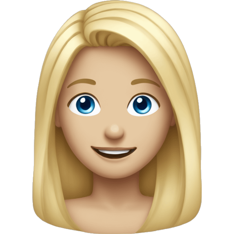 smiling girl with blonde hair and blue eyes emoji