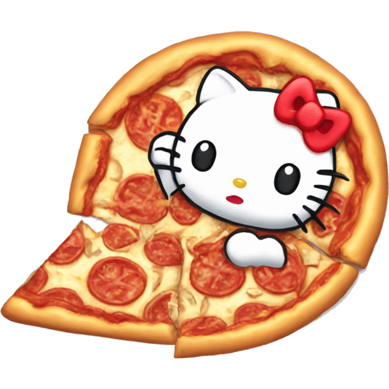 Hello kitty eating pizza emoji