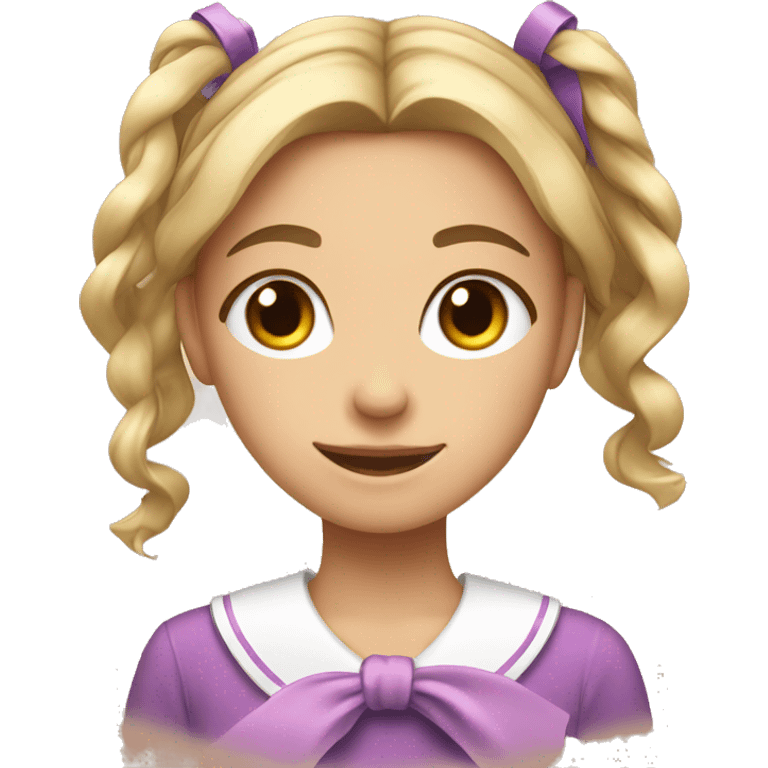 Teenager girl with ribon emoji