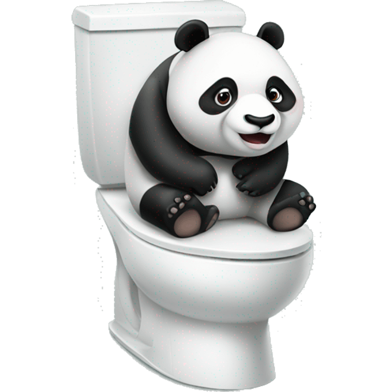 Panda sitting on toilet emoji