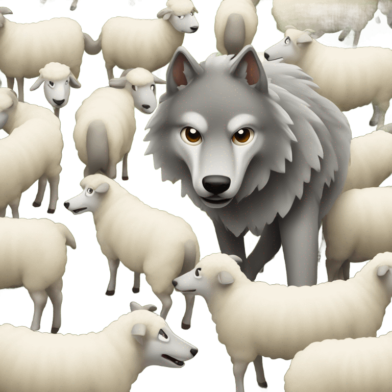 a wolf hunting sheep emoji