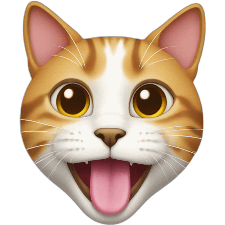 cat happy with  sticking her tongue out emoji