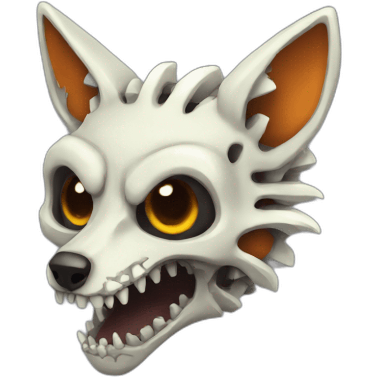 Zombie skeleton fox emoji