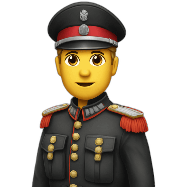 Soldat allemand brun costume noir emoji