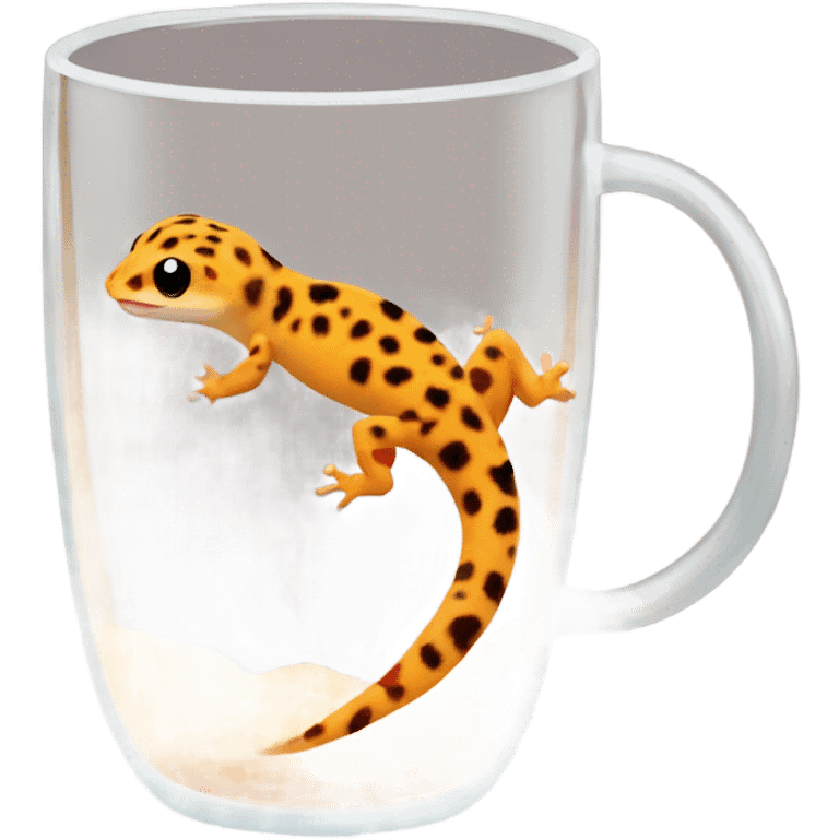 orange leopard gecko in a glass cup emoji