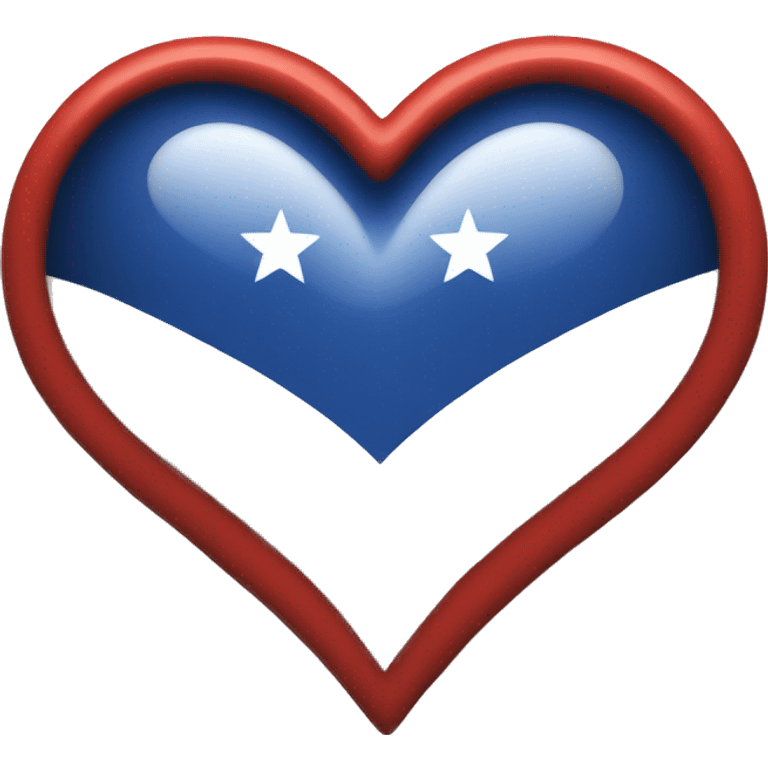 Red , White and blue heart  emoji