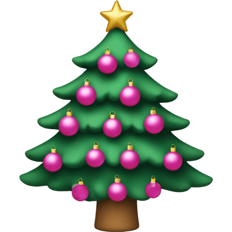 Christmas tree with pink ornaments  emoji