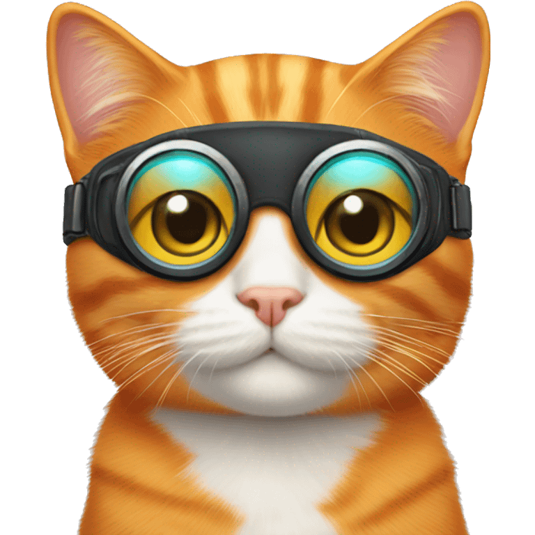 orange cat with goggles emoji