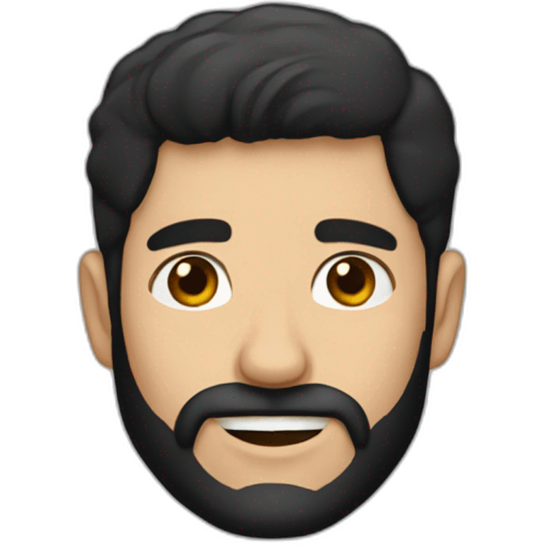 a spanish guy with a black earing and black short hair and black beard emoji