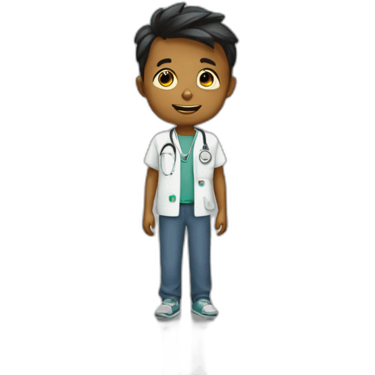 A boy with coins in the hospital emoji